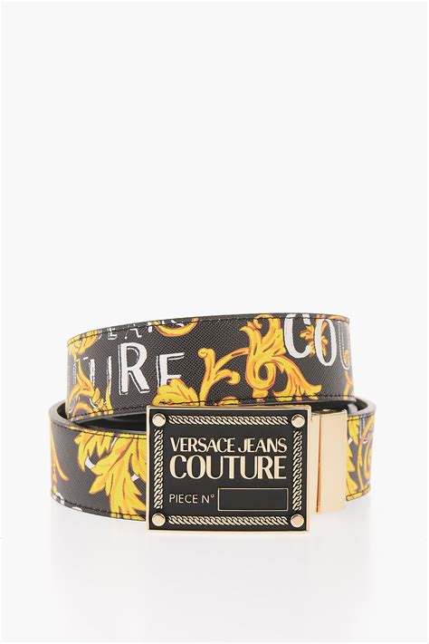 Versace Jeans Couture Men's Reversible Saffiano Leather Belt 